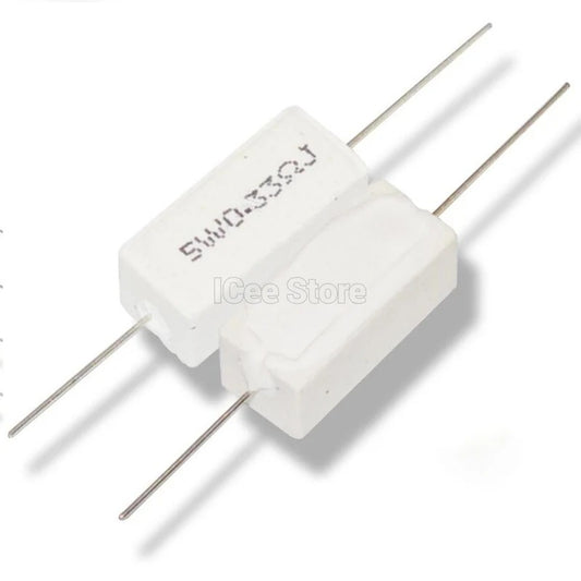 5Pcs 5W Cement Resistor SQP Power Resistor 5% 0.1R-100R 0.1R 0.22R 0.5R 1R 2.2R 4.7R 5R 10R 15R 20R 22R 47R 100R Ohm
