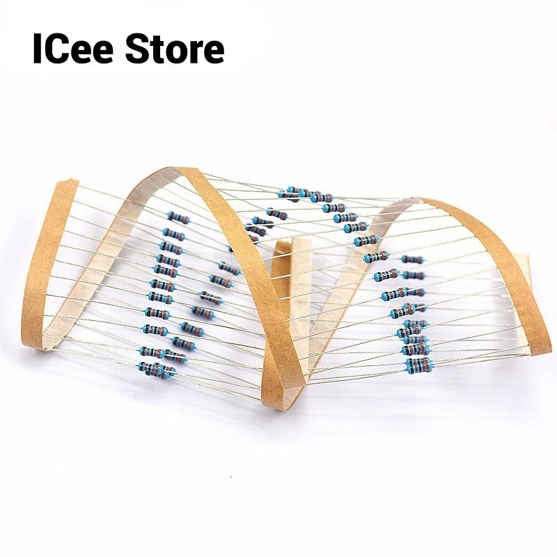100pcs 1/4W Metal Film Resistor 1% 1R-1M 100R 220R 1K 1.5K 2.2K 4.7K 10K 22K 47K 100K 100 220 1K5 2K2 4K7 1M Ohm Resistance