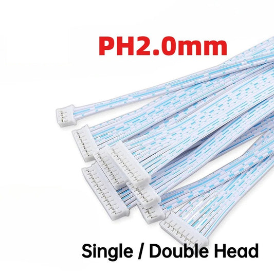 PH2.0mm Pitch 2.0mm blue White Wire Ribbon Cable Single/Double Head Same Direction/Reverse Line length 20cm 2/3/4/5/6 Pin