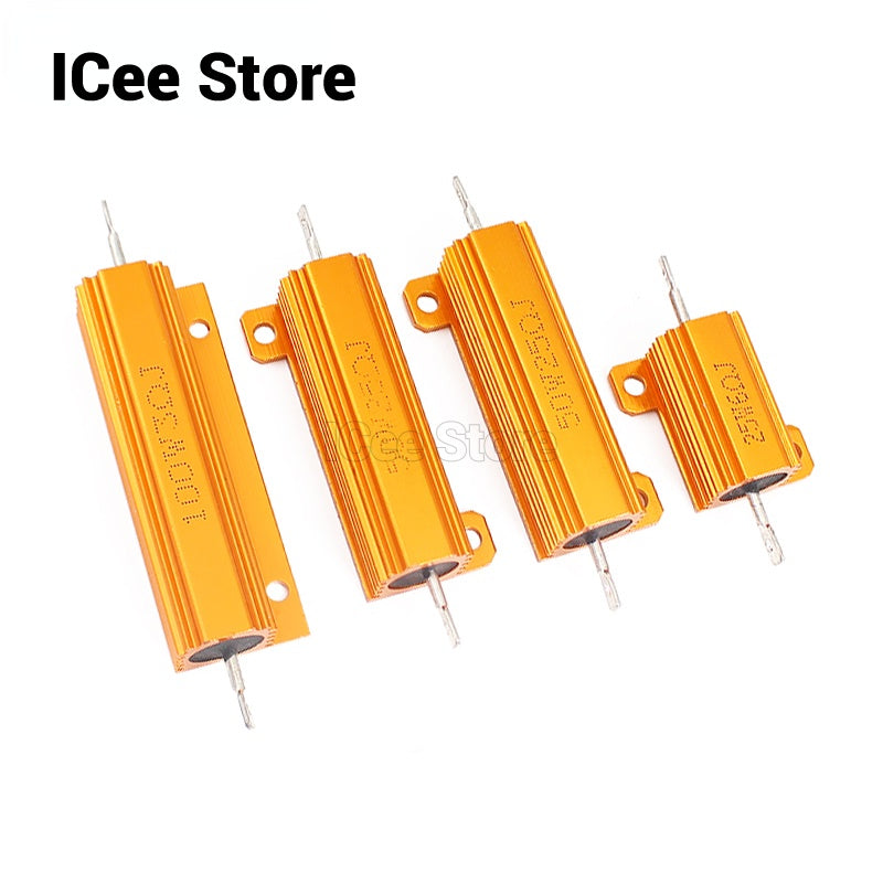 RX24 Wirewound Resistor 50W 100W Aluminum Power Metal Shell Case Wirewound Resistor 1R 2R 4R 5K 6R 8R 10K 15K 20K ohm resistance