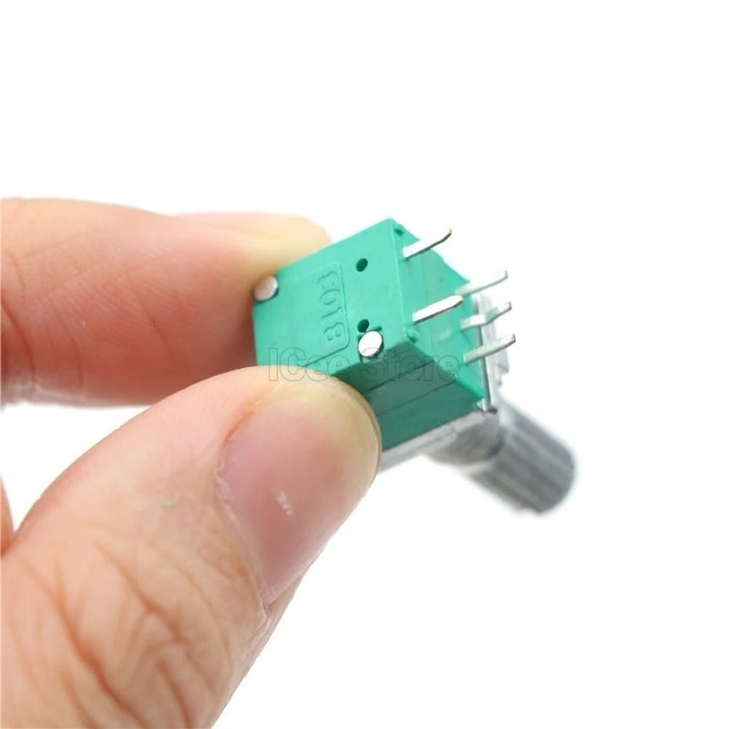 5Pcs RK097 Potentiometer 3Pin 5Pin 6Pin RK097N B5K 5K 10K 20K 50K 100K with Switch Audio Shaft 15mm Amplifier Sealing Potentiometer