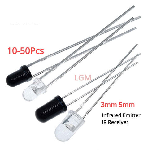 10-50Pcs 5mm 3mm 940nm LEDs Infrared Emitter and IR Receiver Diode Diodes