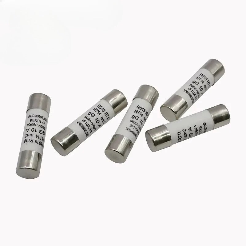 5Pcs Ceramic Fuse R015 Fuse 0.5A 500V 2A/3A/4A/5A/6A/8A/10A/16A/20A/25A/32A 10*38mm RT18 RO15 Ceramic Fuse