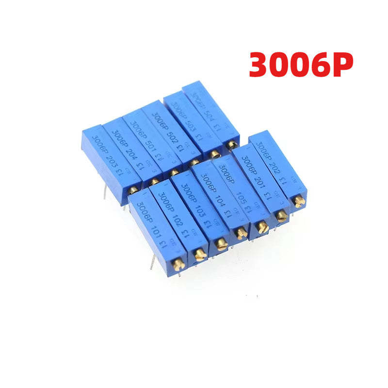 3006P Precision Multi-turn Adjustable Potentiometer 3006 Trimmer Potentiometer 100R-1M ohm 200R 500R 1K 2K 5K 10K 20K 50K