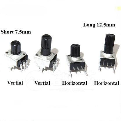 20Pcs RV09 Potentiometer 5K 10K 50K 100K Audio Potentiometer Adjustable Resistor 3pin Variable Resistors