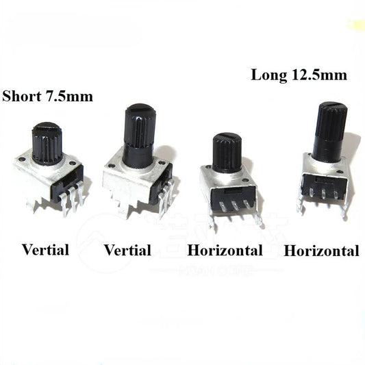 20Pcs RV09 Potentiometer 5K 10K 50K 100K Audio Potentiometer Adjustable Resistor 3pin Variable Resistors