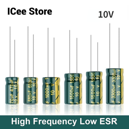 Aluminum Electrolytic Capacitor 10V 470UF 680UF 1000UF 1500UF 3300UF High Frequency Low ESR Low Resistance