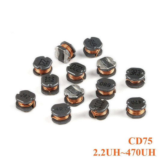 10Pcs CD75 SMD Power Inductor 3.3uH 2.2uH 4.7uH 6.8uH 10uH 22uH 33uH 47uH 100uH 220uH 330uH 470uH 100 220 330 470 101 471  Wire Wound Chip Inductance