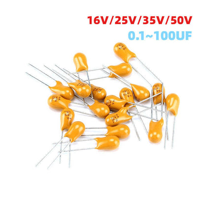 5Pcs DIP Tantalum Capacitors 16V/25V/35V/50V 0.1UF/1UF/4.7UF/10UF/22UF/33UF/47UF/100UF Tantalum Capacitors