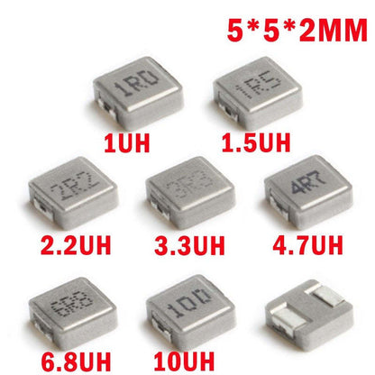 10Pcs SMD Power Inductors 0520 5*5*2 1UH 2.2UH 3.3UH 4.7UH 6.8UH 10UH  1R0 2R2 3R3 4R7 6R8 100
