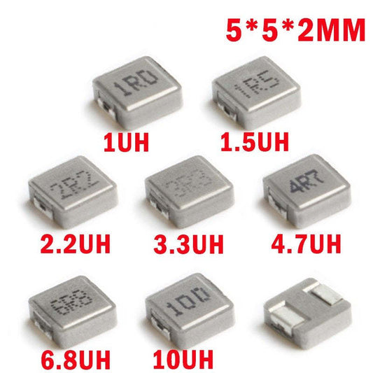 10Pcs SMD Power Inductors 0520 5*5*2 1UH 2.2UH 3.3UH 4.7UH 6.8UH 10UH  1R0 2R2 3R3 4R7 6R8 100