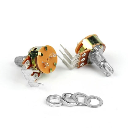 5Pcs WH148 Potentiometer 3Pin 15mm Shaft B5K B10K B50K B100K B500K with Switch Amplifier Dual Stereo Potentiometer