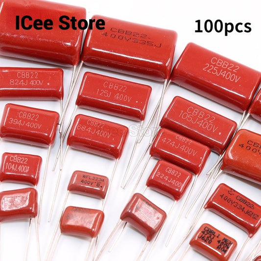 100Pcs CBB Capacitors P20 400V 105J 125J 155J 225J 824J CBB Capacitor P=20MM