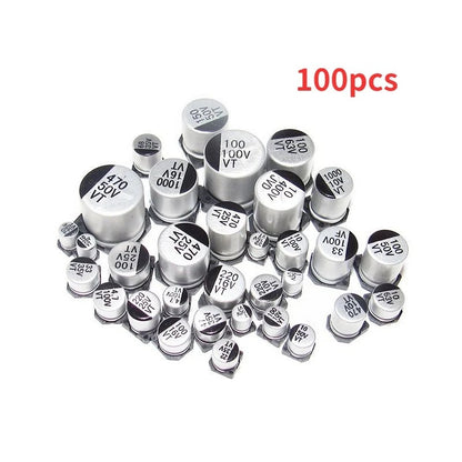 100Pcs SMD Capacitor 10V 16V 25 35V 50V 220U 330UF 470UF 1000UF Aluminum Electrolytic Capacitor