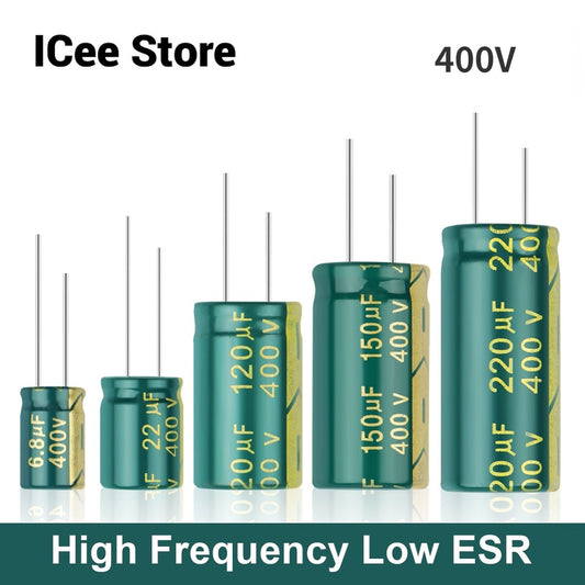 Aluminum Electrolytic Capacitor 400V High Frequency Low ESR 500V 2.2UF 4.7UF 6.8UF 10UF 15UF 22UF 33UF 47UF 68UF 82UF 100UF