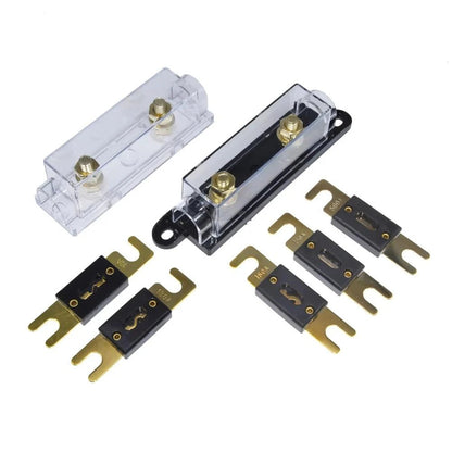 ANL Fuse Holder Transparent/Black Car Fuse Holder and ANL Fuse 30A-500A Bolt-on Fuse Holder  Automotive Audio Fuse