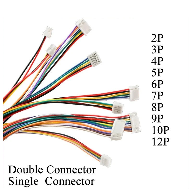 5Pcs Micro JST GH 1.25 2P 3P 4P 5P 6PIN Male Plug Connector With Wire Cables 15cm Single/Double Connector 28AWG