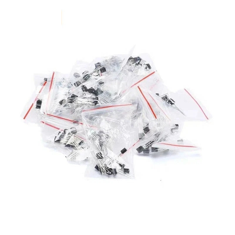 180Pcs  TO-92 18 Values Transistor Assorted Kit 2N2222 S9013 S9014 S9015 S9018 S8050 S8550 5551 5401 2N3904 2N3906 C1815