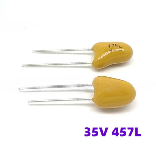 10Pcs Tantalum Capacitor DIP 35V 475 4.7UF 35V 475L Yellow Tantalum Capacitor for Welding Machine