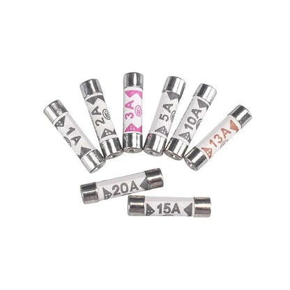 20Pcs BS1362 British Plug Fuse 1A 2A 3A 5A 10A 13A 15A 20A 6X25mm Ceramic Fuse Tube