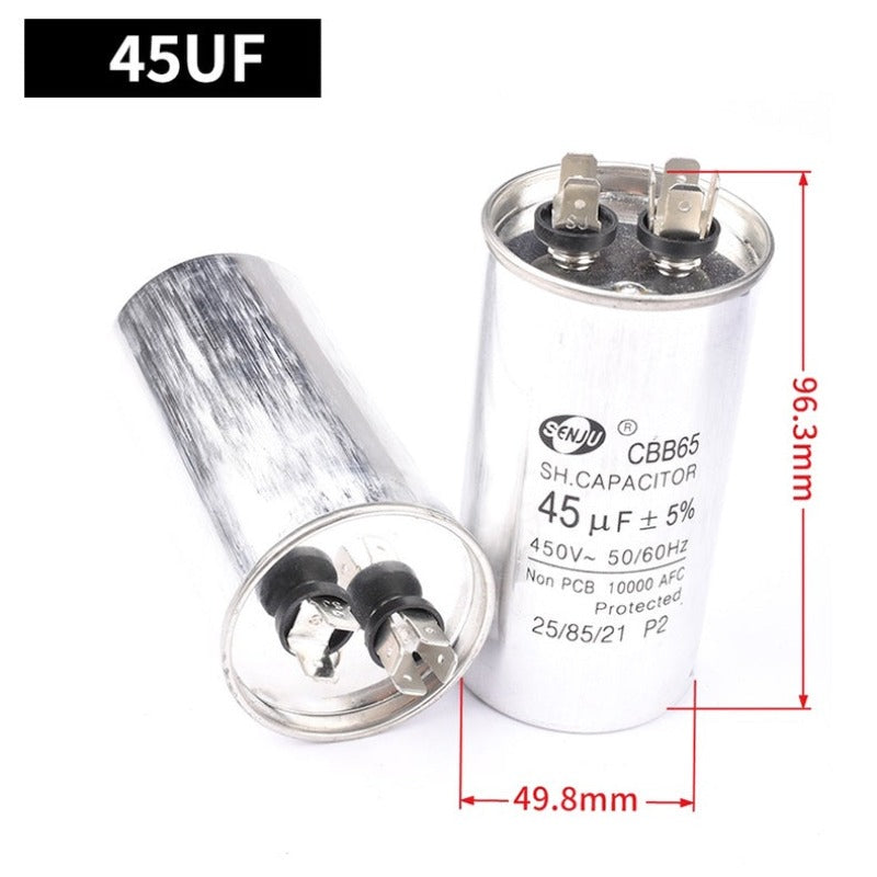 AC Motor Capacitor Air Conditioner Compressor Start Capacitor CBB65 450VAC 5UF 6UF 8UF 10UF 12UF 15UF 20UF 25UF 30UF 35UF 40UF 45UF