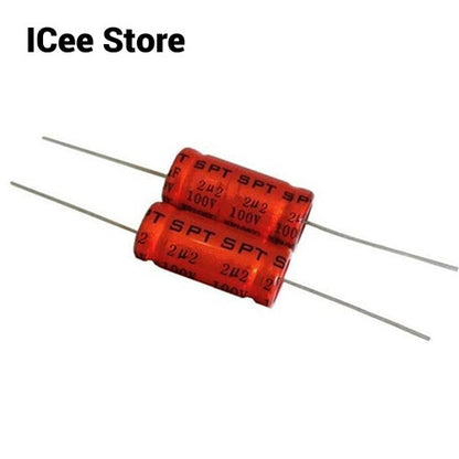 2Pcs Original SPT Capacitor Red Non Polar Capacitor NP 100V 1.5UF 2.2UF 3.3UF 4.7UF 5.6UF 6.8UF 10UF 12UF 22UF 33UF 47UF
