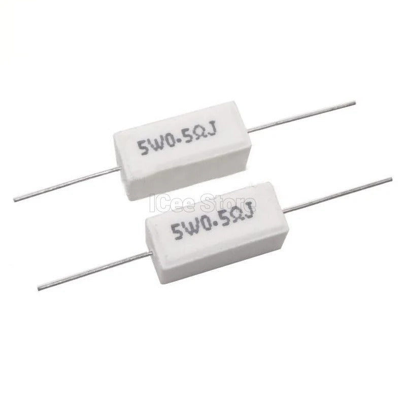 5Pcs 5W Cement Resistor SQP Power Resistor 5% 0.1R-100R 0.1R 0.22R 0.5R 1R 2.2R 4.7R 5R 10R 15R 20R 22R 47R 100R Ohm