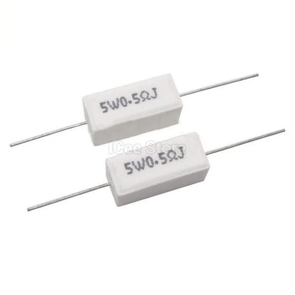 5Pcs 5W Cement Resistor SQP Power Resistor 5% 0.1R-100R 0.1R 0.22R 0.5R 1R 2.2R 4.7R 5R 10R 15R 20R 22R 47R 100R Ohm