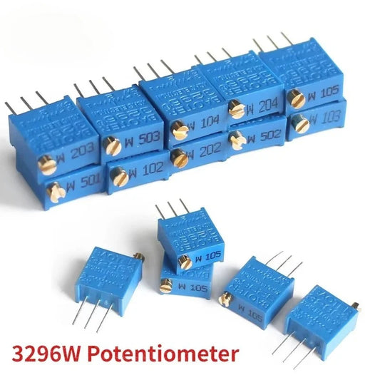 10PCS 3296W Trimming Potentiometer 200R 500R 1K 2K 5K 10K 20K 50K 3296 Potentiometers Variable Resistor