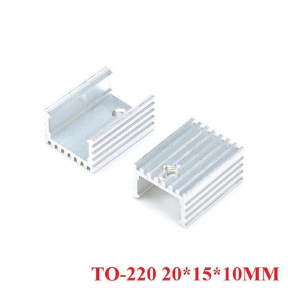 Aluminium TO-220 Heatsink TO 220 Heat Sink Transistor Radiator TO220 Cooler Cooling Silver 20*15*10MM