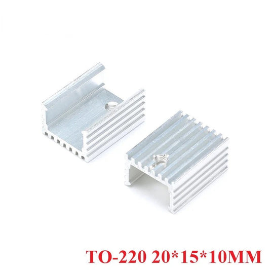 Aluminium TO-220 Heatsink TO 220 Heat Sink Transistor Radiator TO220 Cooler Cooling Silver 20*15*10MM