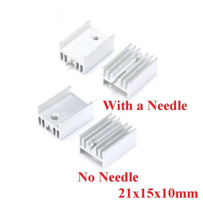 10Pcs 21*15*10mm Heatsink TO-220 Heat Sink for Transistor MOS Tube Radiator Cooler Cooling Fin Aluminum 21x15x10mm Metal Slotting Transistor PBC IC