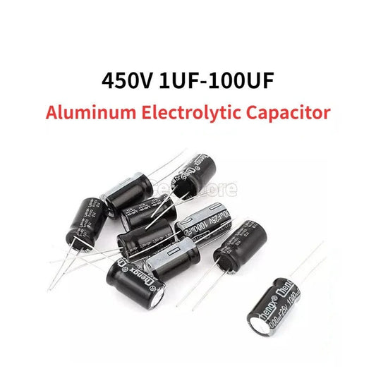 Aluminum Electrolytic Capacitor 450V 1uF-220uF 2.2uF 3.3uF 4.7uF 6.8uF 10uF 15uF 22uF 33uF 47uF 68uF 82uF 100uF 220uF