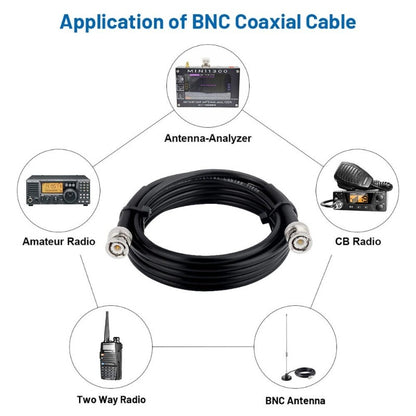 BNC Cable - 3FT RG58 50 Ohm Male To Male Coax Cables Low Loss BNC Extension Coaxial Cable with For Antennas, RF Radios, Modems, Oscilloscopes, Spectrum, Etc