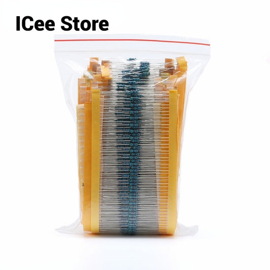 600Pcs 300Pcs 1/4W Metal Film Resistor Assorted Kit Set 1% 100R 1K 47K 10K 100K 4K7 Ohm
