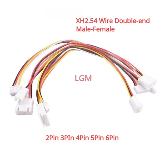 5Pcs XH2.54 Wire Double-end  2Pin 3PIn 4Pin 5Pin 6Pin Pitch 2.54mm Wire Cable 2M Length 26AWG Connector XH Plug  Male-Female