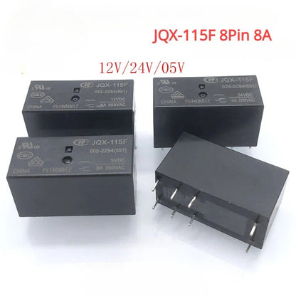 Original HF Relay JQX-115F 012 024 005-2ZS4 5V 12V 24V 8Pin 8A New