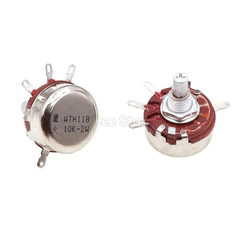 2Pcs WTH118 2W 1A Potentiometer 1K 2.2K 4.7K 10K 22K 47K 100K 470K 1M WTH118-2W