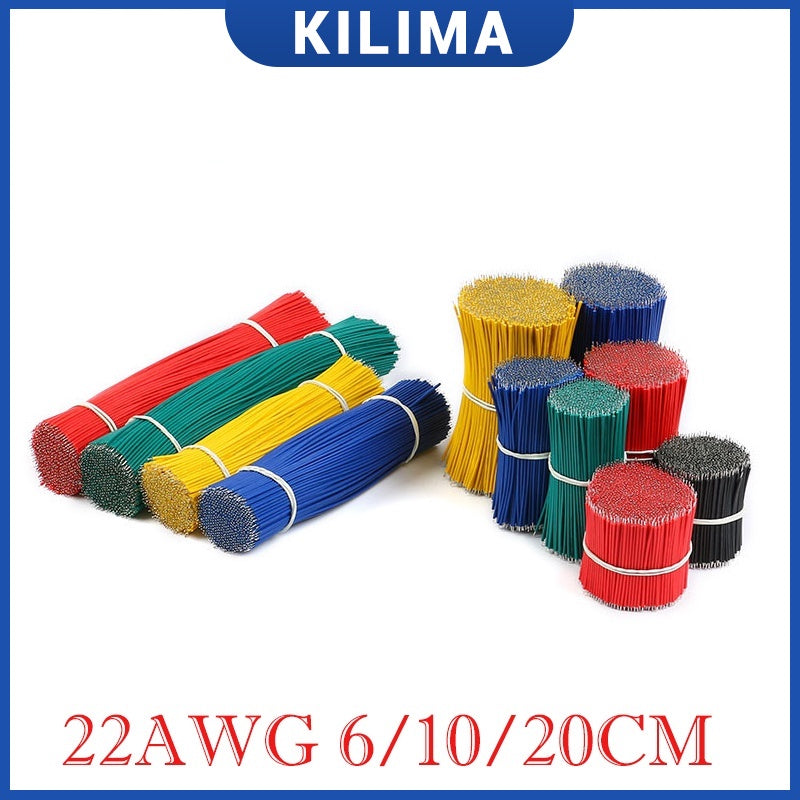 100/50Pcs Tin-Plated Breadboard PCB Solder Cable 22AWG 6 Color 6cm 10cm 20cm Fly Jumper Wire Cable Tin Conductor Wires 1007-22AWG Connector Wire