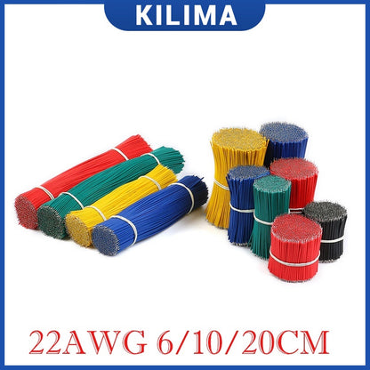 100/50Pcs Tin-Plated Breadboard PCB Solder Cable 22AWG 6 Color 6cm 10cm 20cm Fly Jumper Wire Cable Tin Conductor Wires 1007-22AWG Connector Wire