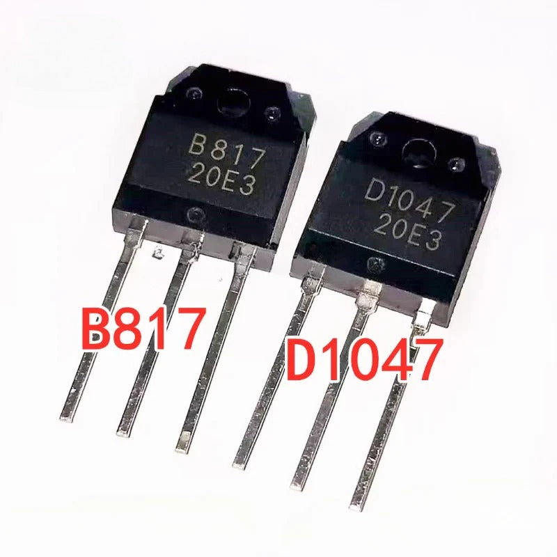 Original 2SD1047 & 2SB817 D1047 B817 High-Power Audio Amplifier Transistors Matched NPN/PNP Pair for Hi-Fi Audio Systems / PA Amplifiers
