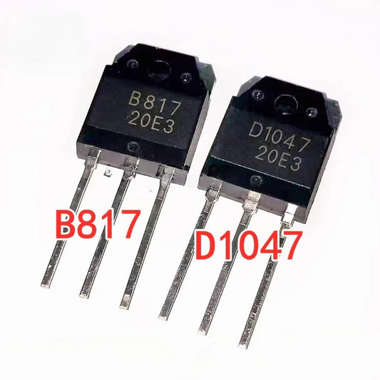 Original 2SD1047 & 2SB817 D1047 B817 High-Power Audio Amplifier Transistors Matched NPN/PNP Pair for Hi-Fi Audio Systems / PA Amplifiers