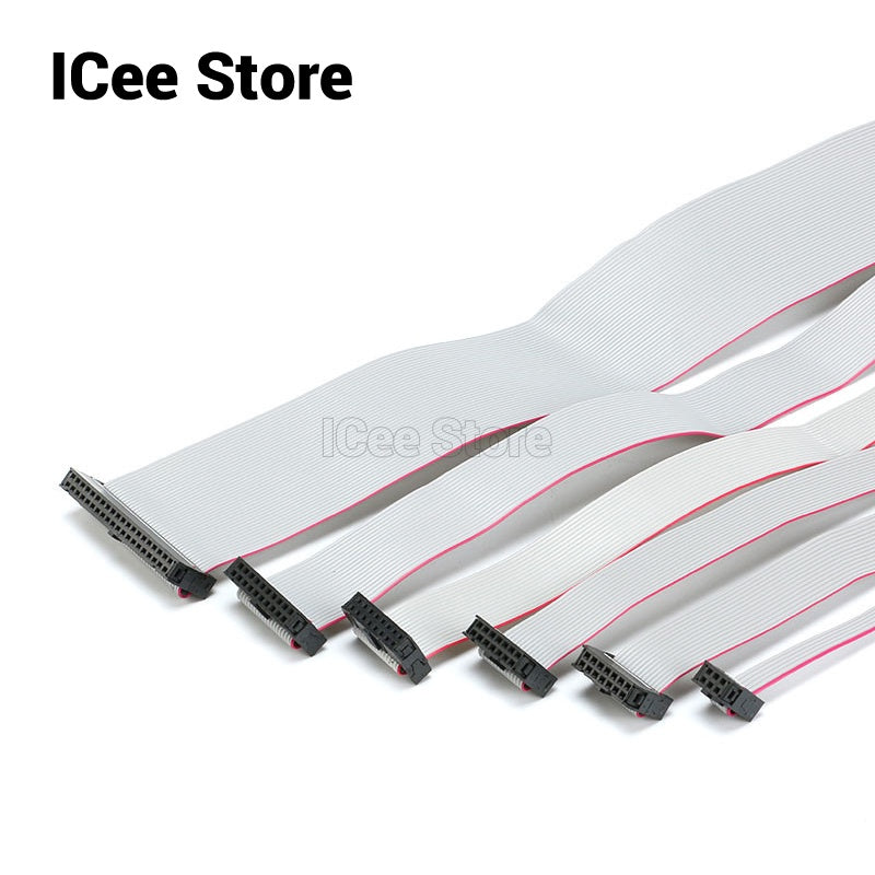 2.54MM Pitch FC-6/10/14/16/20/40 PIN 30CM JTAG ISP DOWNLOAD CABLE Gray Flat Ribbon Data Cable FOR DC3 IDC BOX HEADER