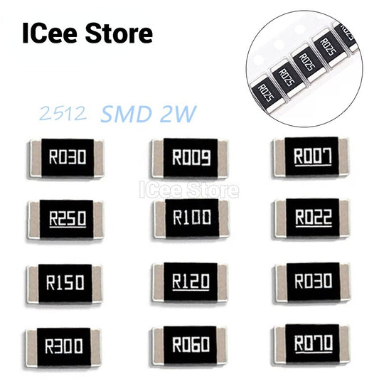 10Pcs 2512 Alloy Resistors 2W 1% SMD Resistor R001 R002 R003 R004 R008 R009 R010 R012 R015 2512 R020 R025 R060 R070 R100 R120 R150 R300 R500 SMD