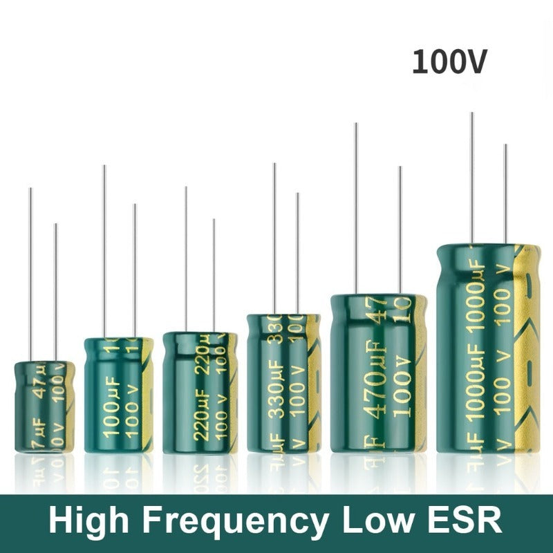 Aluminum Electrolytic Capacitor 100V High Frequency Low ESR 100V 10UF 22UF 47UF 100UF 220UF 330UF 470UF