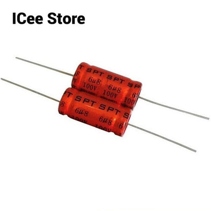 2Pcs Original SPT Capacitor Red Non Polar Capacitor NP 100V 1.5UF 2.2UF 3.3UF 4.7UF 5.6UF 6.8UF 10UF 12UF 22UF 33UF 47UF
