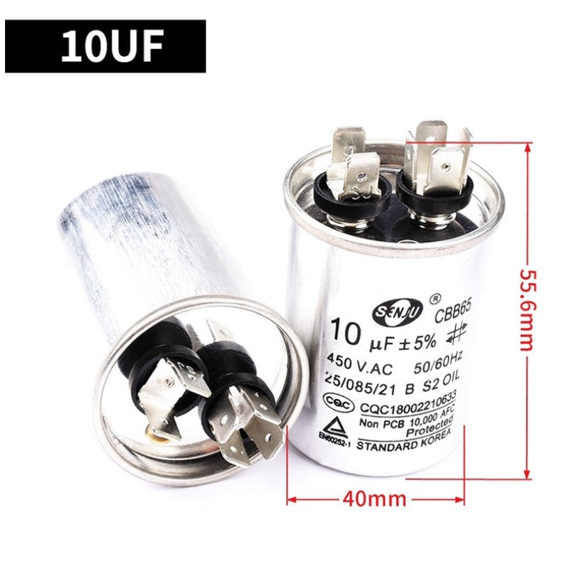 AC Motor Capacitor Air Conditioner Compressor Start Capacitor CBB65 450VAC 5UF 6UF 8UF 10UF 12UF 15UF 20UF 25UF 30UF 35UF 40UF 45UF