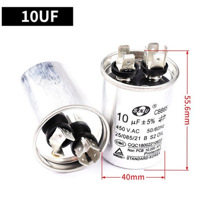 AC Motor Capacitor Air Conditioner Compressor Start Capacitor CBB65 450VAC 5UF 6UF 8UF 10UF 12UF 15UF 20UF 25UF 30UF 35UF 40UF 45UF