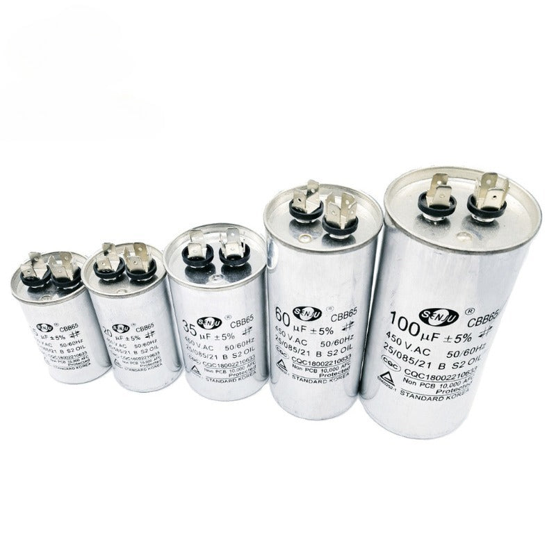 CBB65 Start Capacitor 450V 5UF-100UF 8UF 10UF 16UF 25UF 35UF 50UF 70UF Air conditioning compressor start capacitor