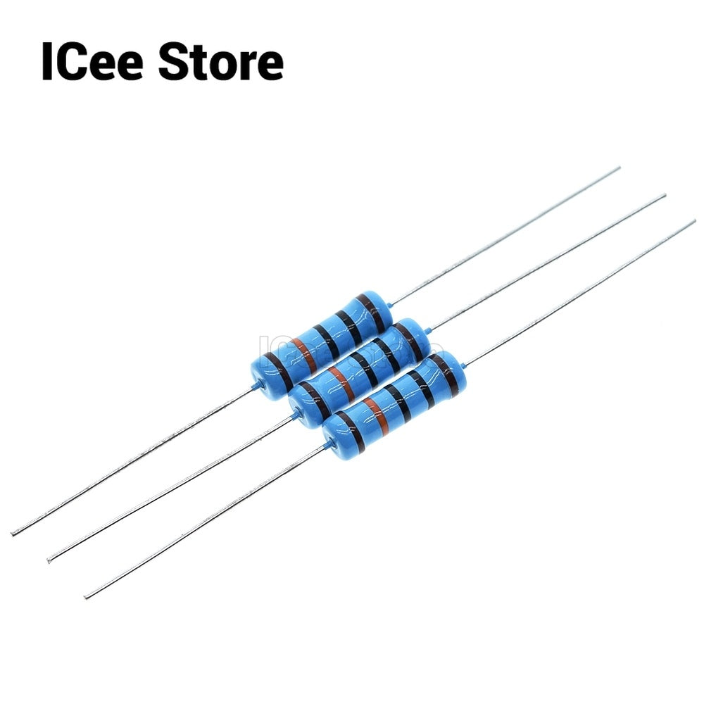 20Pcs 2W Metal Film Resistors 1% 10R-1M 10R 22R 47R 100R 1K 10K 100K 1M 4.7K 5.1K 1M